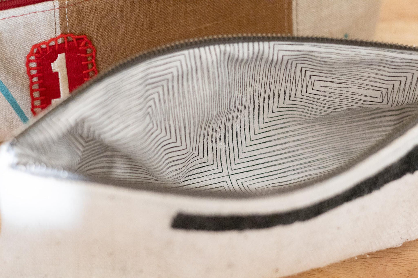 Versatile Mudcloth Zippered Pouch: Pencil Case, Knitting Needle Holder, Makeup Brush Organizer, Ships Fast