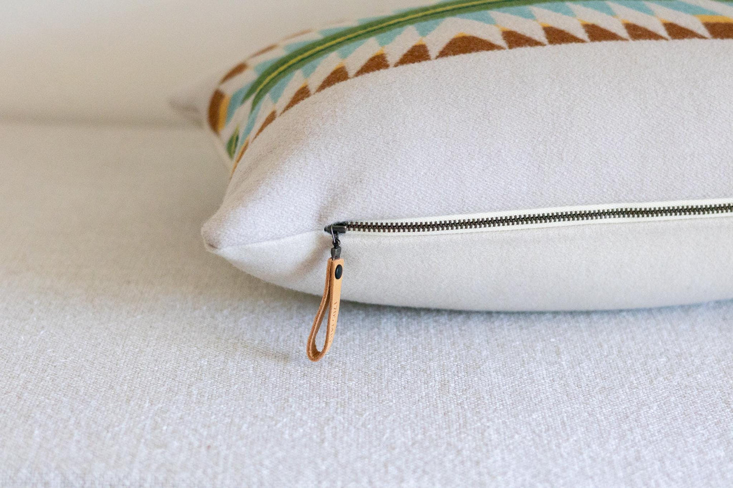 Falcon Cove Border wool Southwestern pillow cover, 12x18 lumbar sham, ready to ship