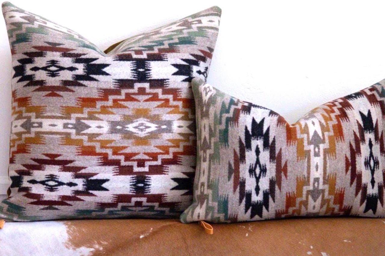 Mesilla Geometric Wool Pillow Cover – Southwestern Throw Accent Pillow