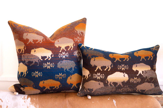 Heritage Buffalo Wool Pillow Cover – Brown | Made-to-Order