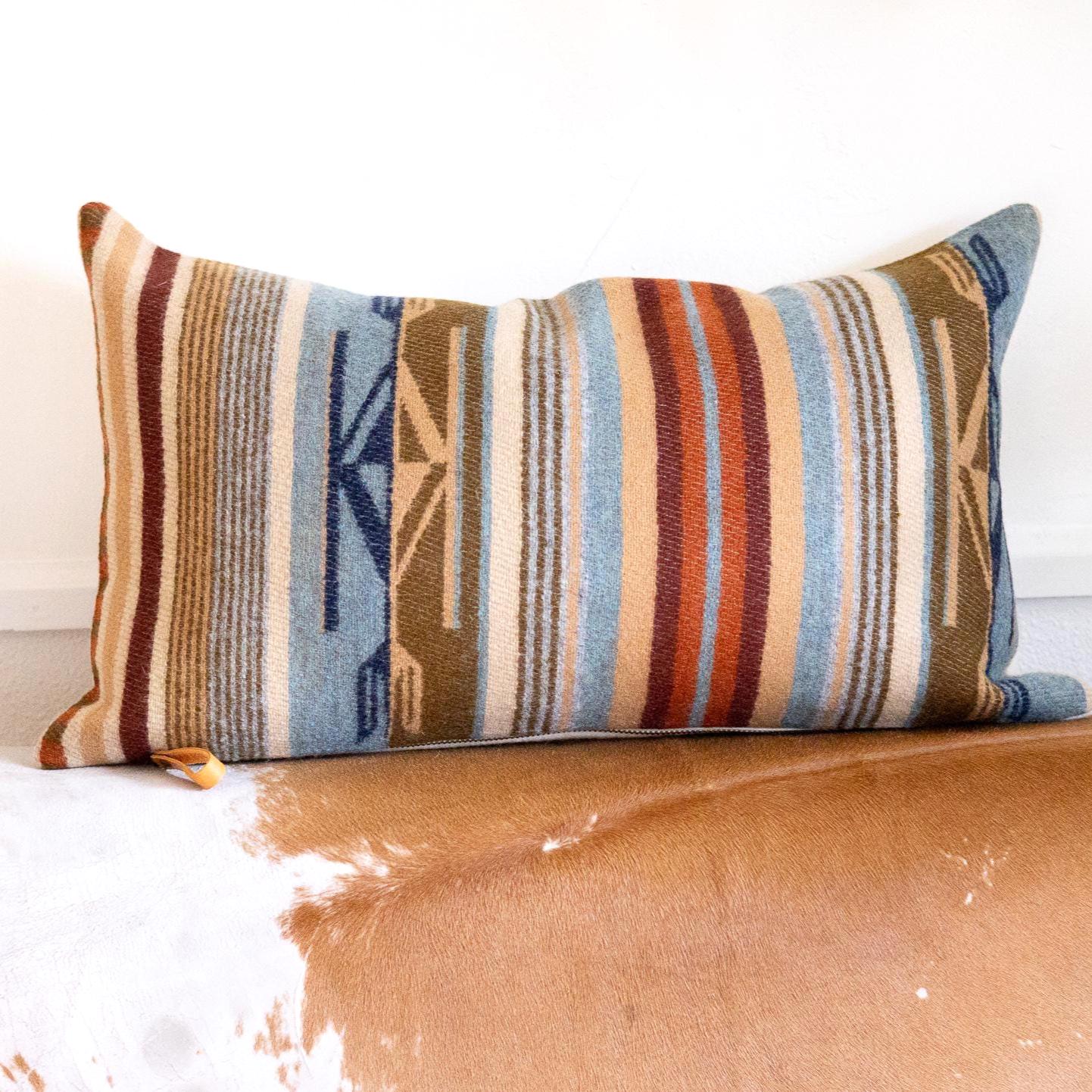 Chimayo Wool Pillow Cover – Harvest Tan Southwestern Stripe Accent