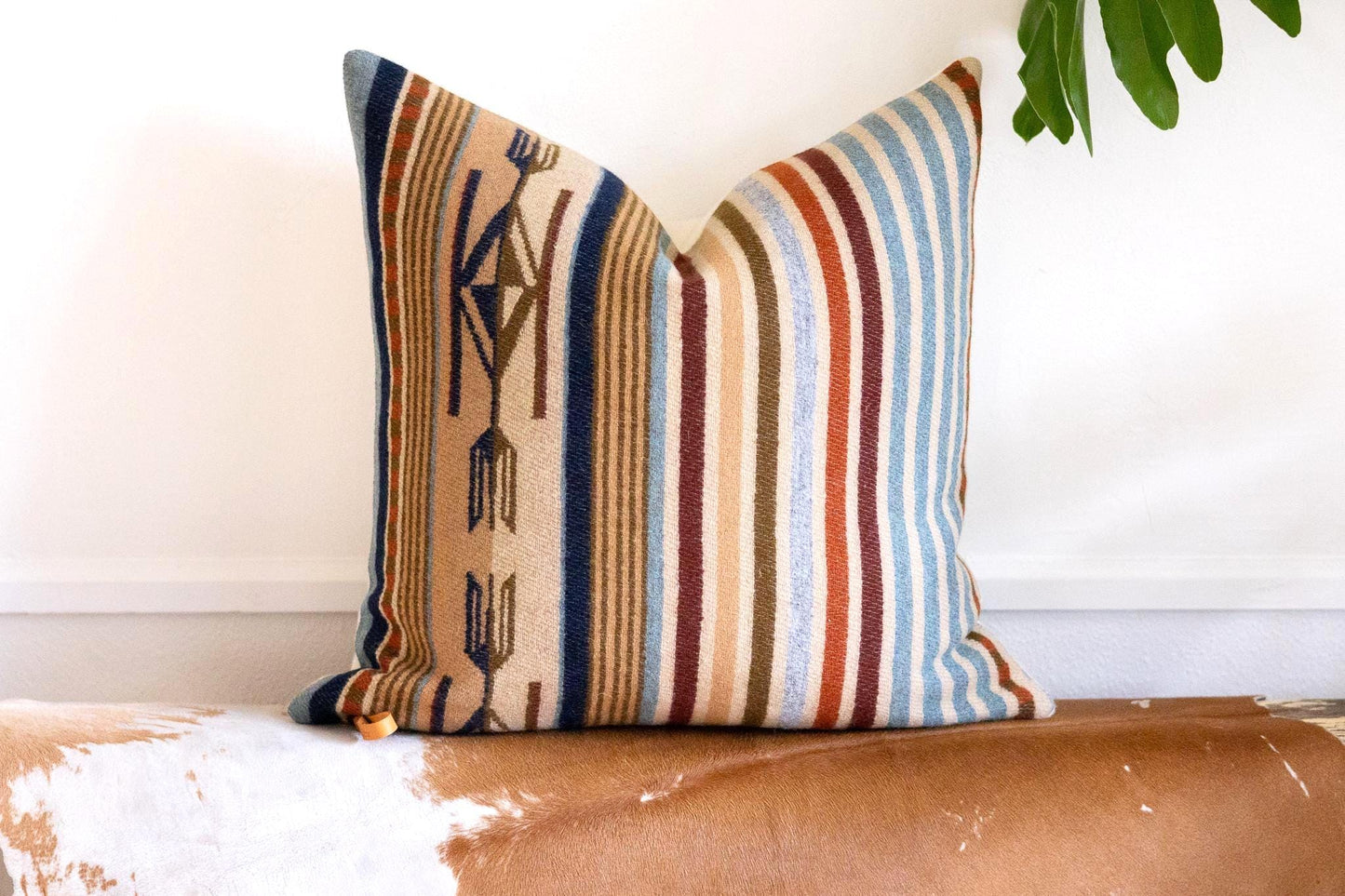 Chimayo Wool Pillow Cover – Harvest Tan Southwestern Stripe Accent