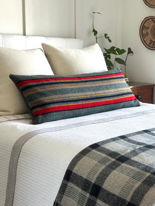 Long Lumbar Pillow Covers in Yakima Camp Green Heather