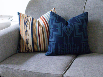 Harding Southwestern Outdoor Pillow Cover — Indigo