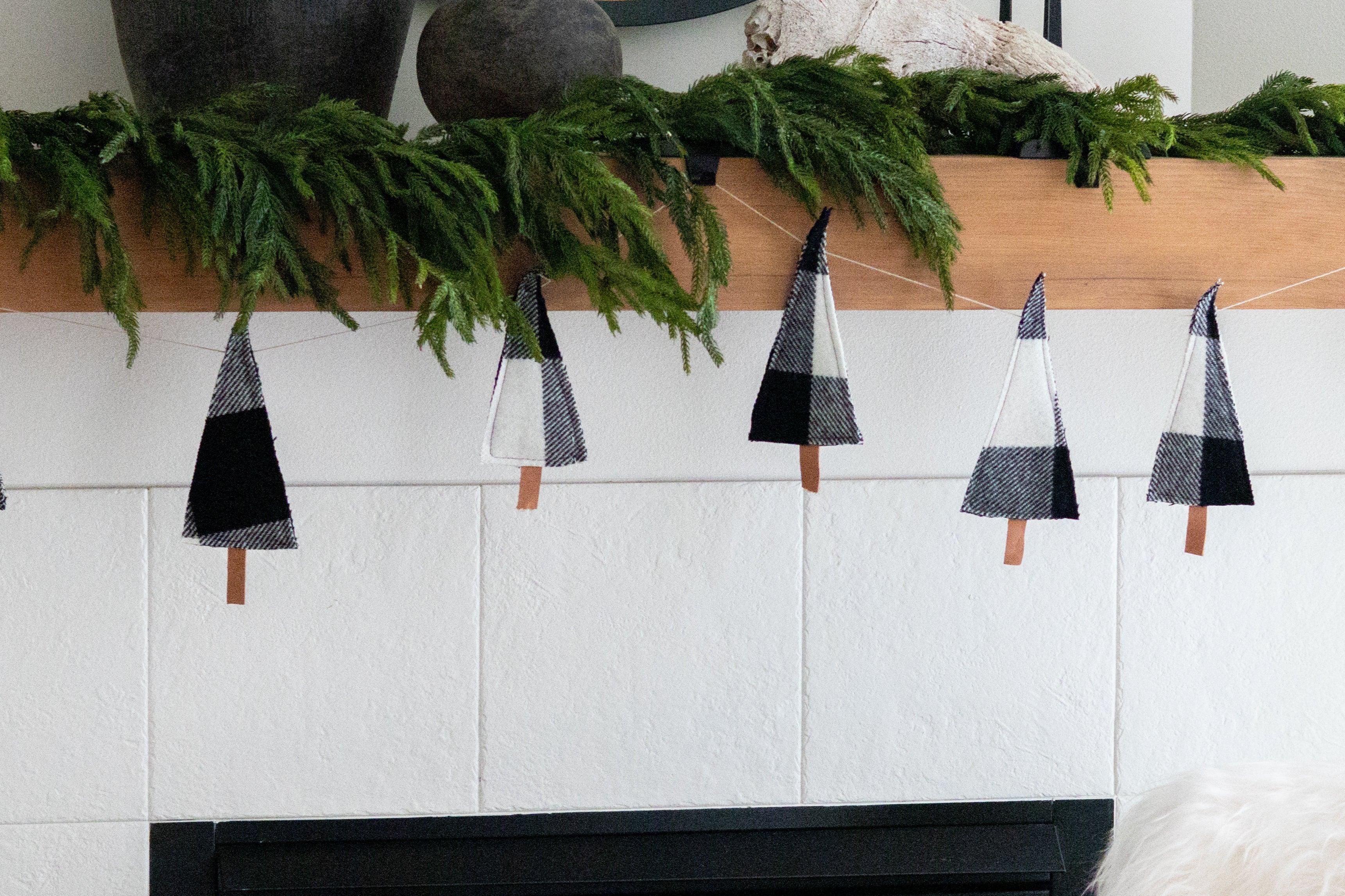 Buffalo Check Wool Tree Garland | Handmade Holiday Decor | Pine & Wool ...