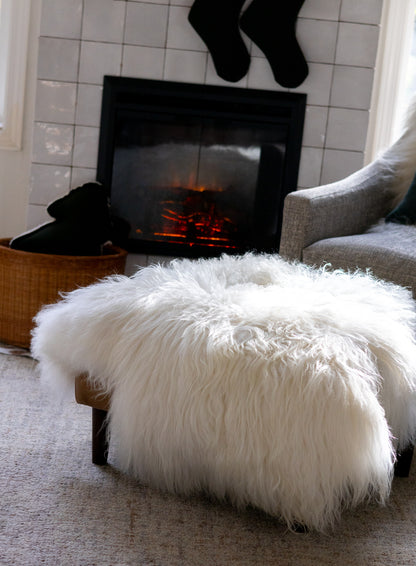 Icelandic Sheepskin Throw in Ivory