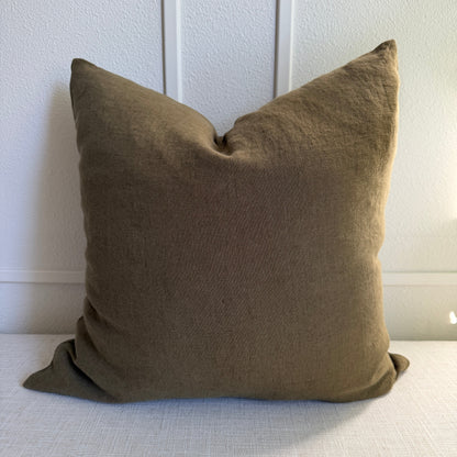 Martini Olive 100% Linen Pillow Cover – 18"