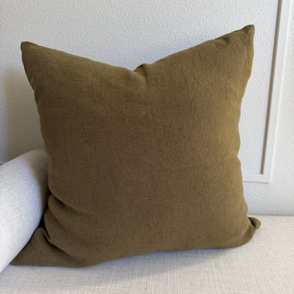 Martini Olive 100% Linen Pillow Cover – 18"