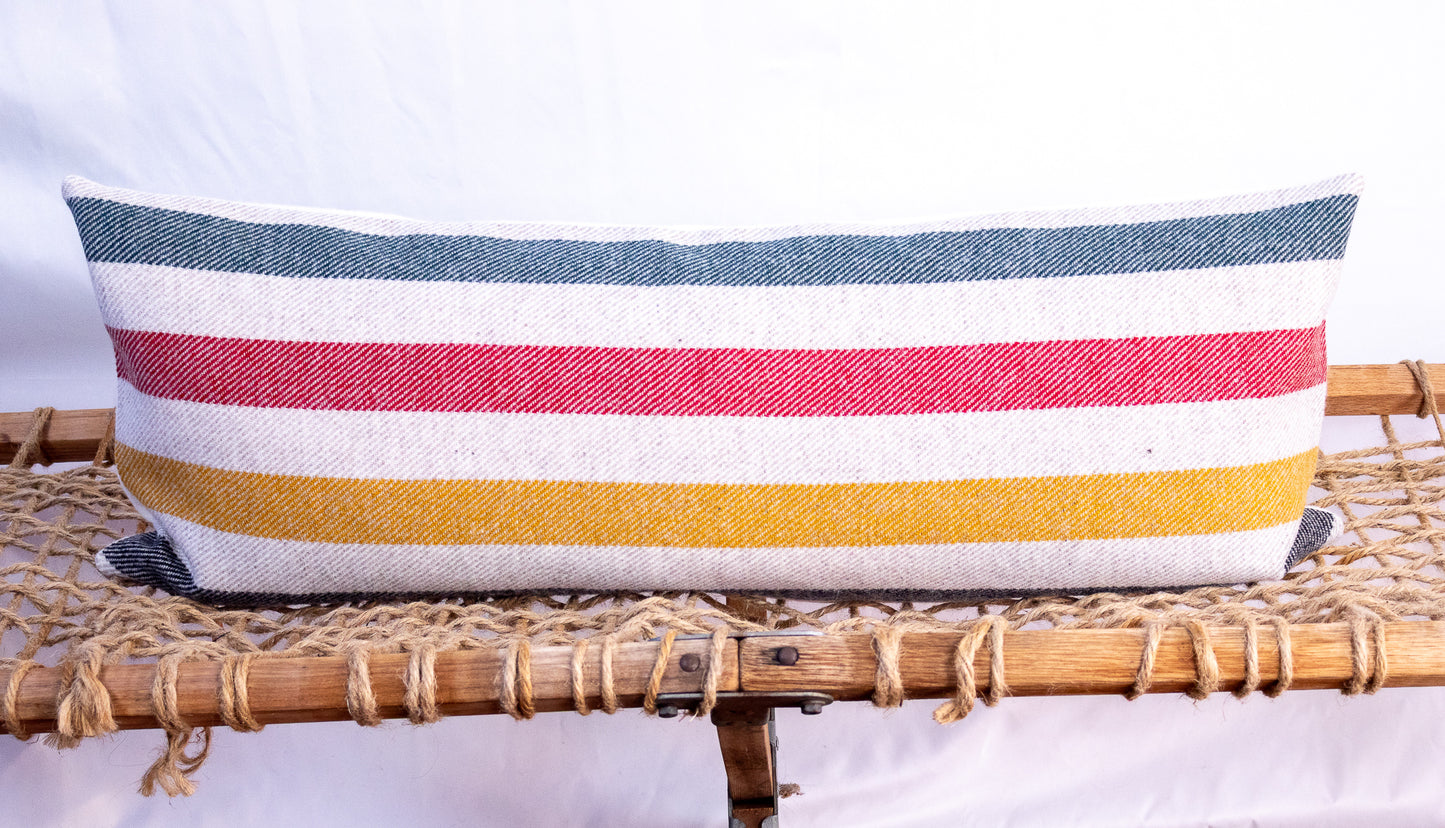 Glacier National Park White Long Lumbar Pillow Cover – Final Edition | Retired Eco-Wise Wool