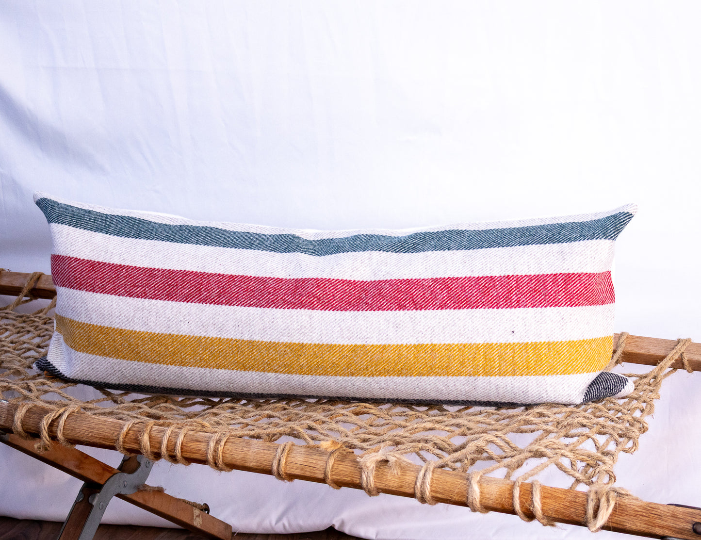 Glacier National Park White Long Lumbar Pillow Cover – Final Edition | Retired Eco-Wise Wool