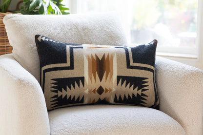 Oxford Harding Wool Pillow Cover – Black & Camel Iconic Pattern