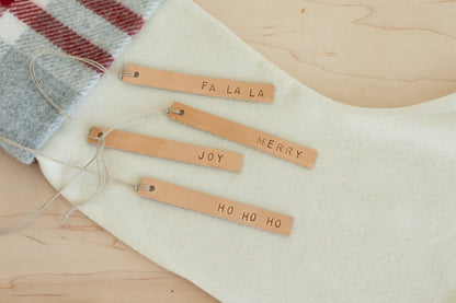 Hand-Stamped Leather Gift Tags – Custom or Ready-Made