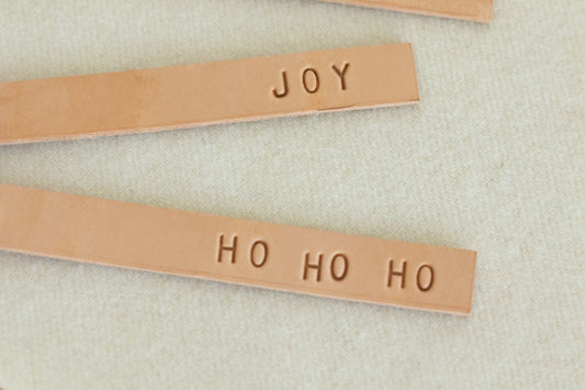 Hand-Stamped Leather Gift Tags – Custom or Ready-Made