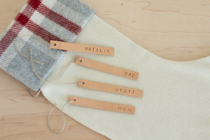 Hand-Stamped Leather Gift Tags – Custom or Ready-Made