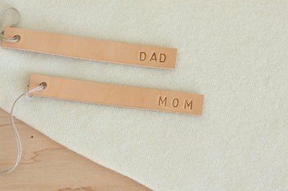 Hand-Stamped Leather Gift Tags – Custom or Ready-Made