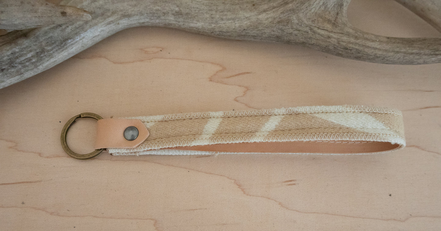 Heritage Wool Key Fob Wristlet – Leather & Southwestern Pattern