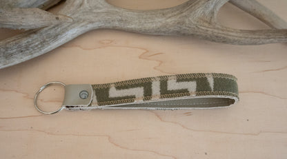 Heritage Wool Key Fob Wristlet – Leather & Southwestern Pattern