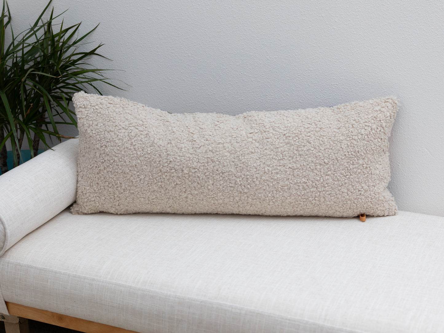 Smith Rock Long Lumbar Pillow Cover – Wool & Cream Boucle, Ready to Ship