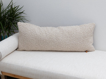 Smith Rock Long Lumbar Pillow Cover – Wool & Cream Boucle, Ready to Ship
