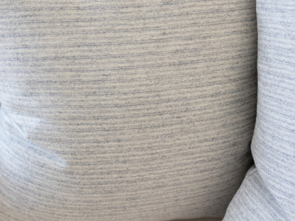 Set of 3 Wool Pillow Covers – Neutral Stripe Pillows with Brown Buffalo Check Lumbar