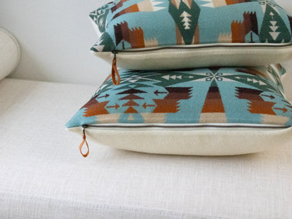 Tucson Aqua Wool Pillow Cover