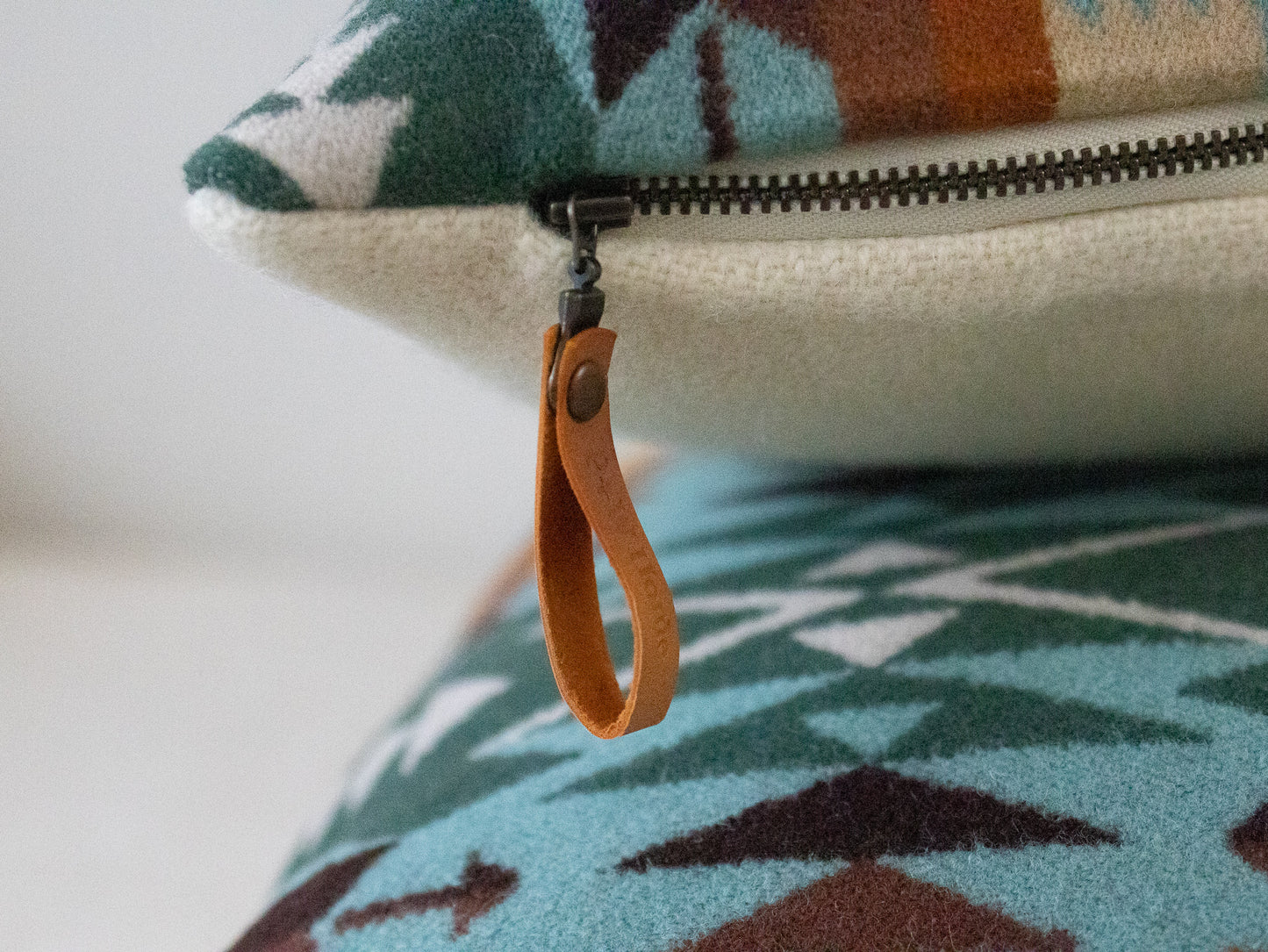 Tucson Aqua Wool Pillow Cover