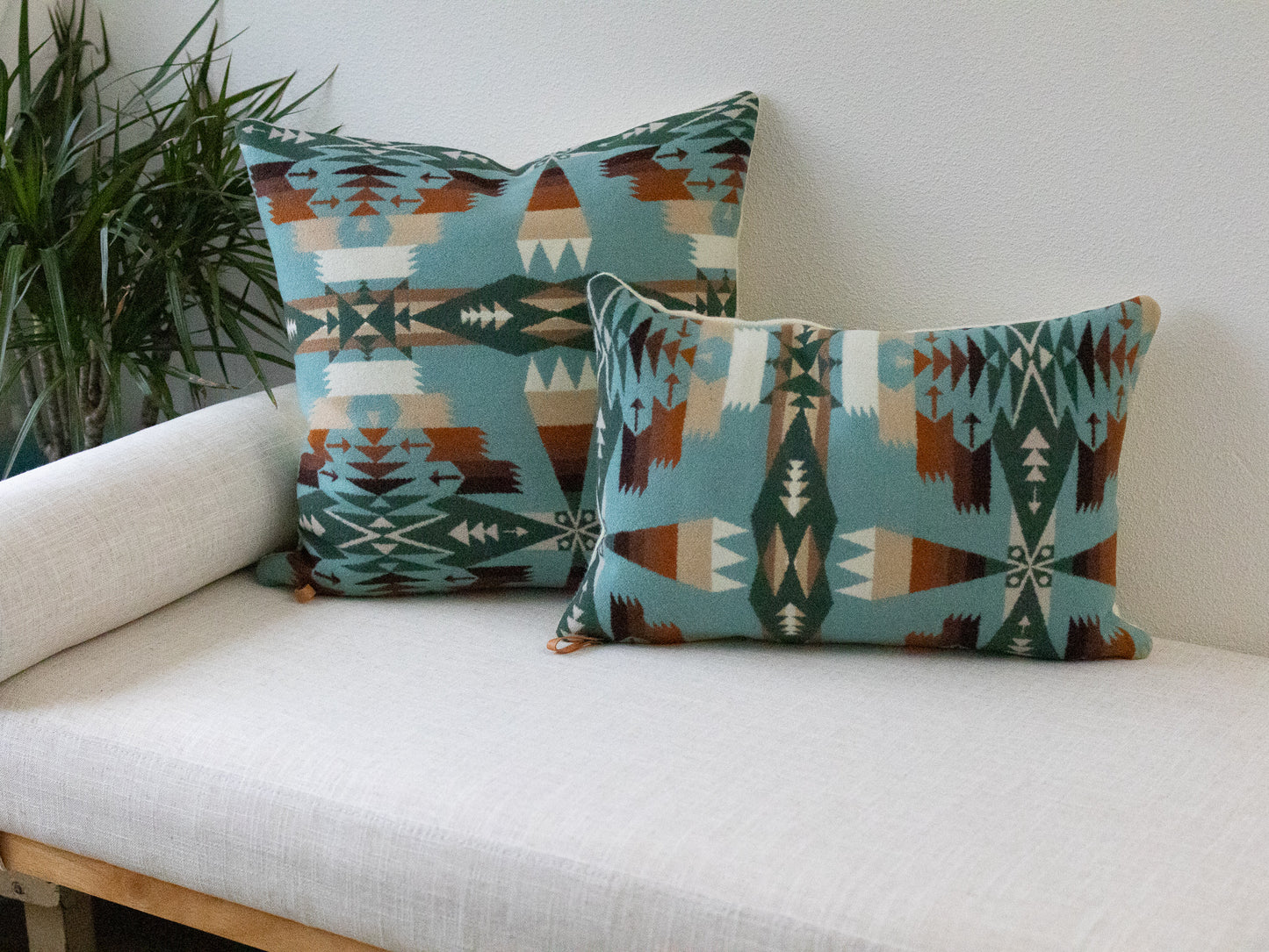 Tucson Aqua Wool Pillow Cover