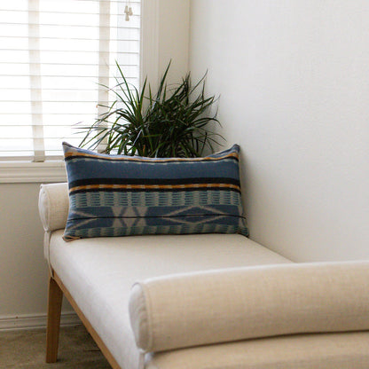 Pacific City Blue Lumbar Wool Pillow Cover – 12x22 | Ready to Ship
