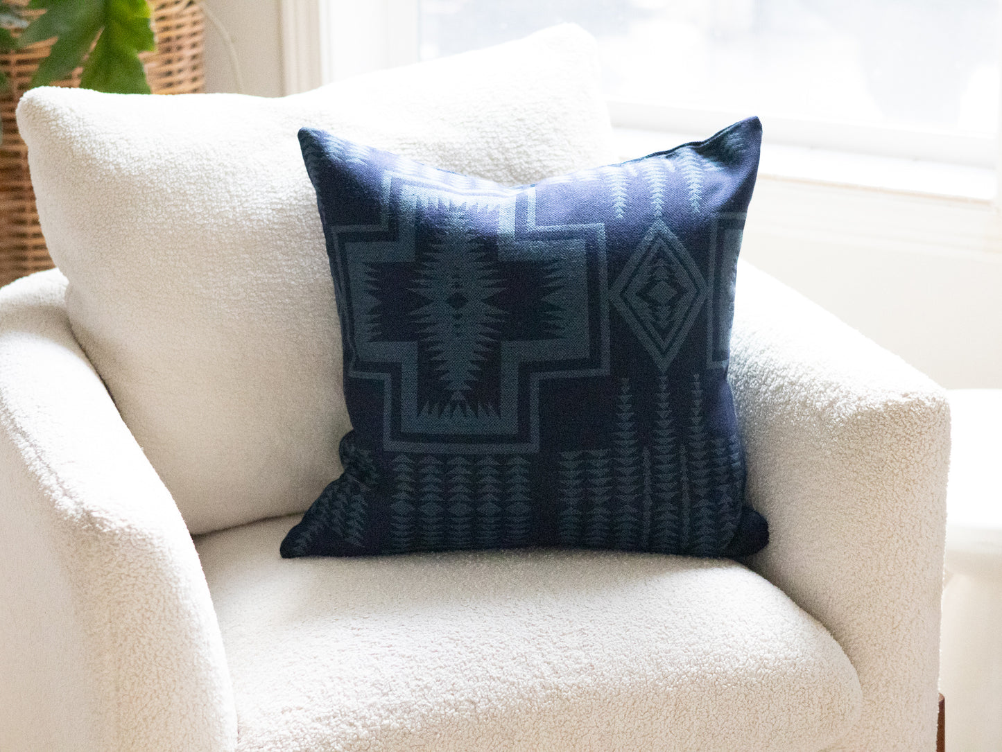 Harding Southwestern Outdoor Pillow Cover — Indigo