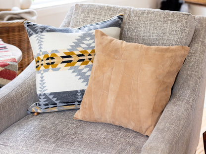 Rancho Arroyo Wool Pillow Cover – Ivory Geometric Jacquard