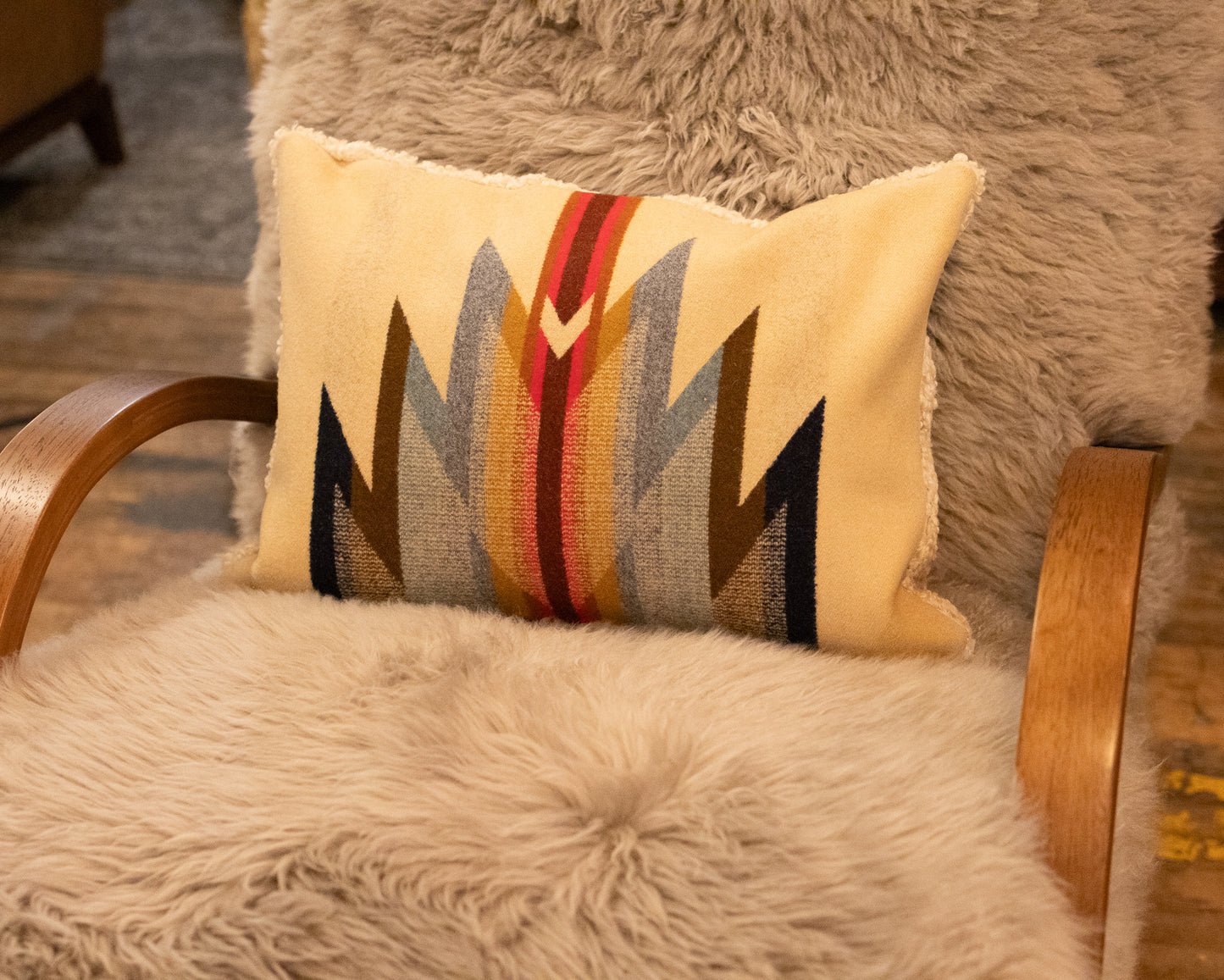 Wyeth Trail Beige Jacquard Pillow Cover – 14x20
