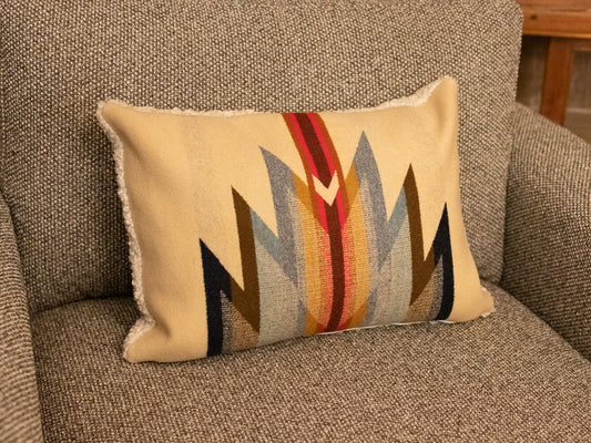 Wyeth Trail Beige Jacquard Pillow Cover – 14x20