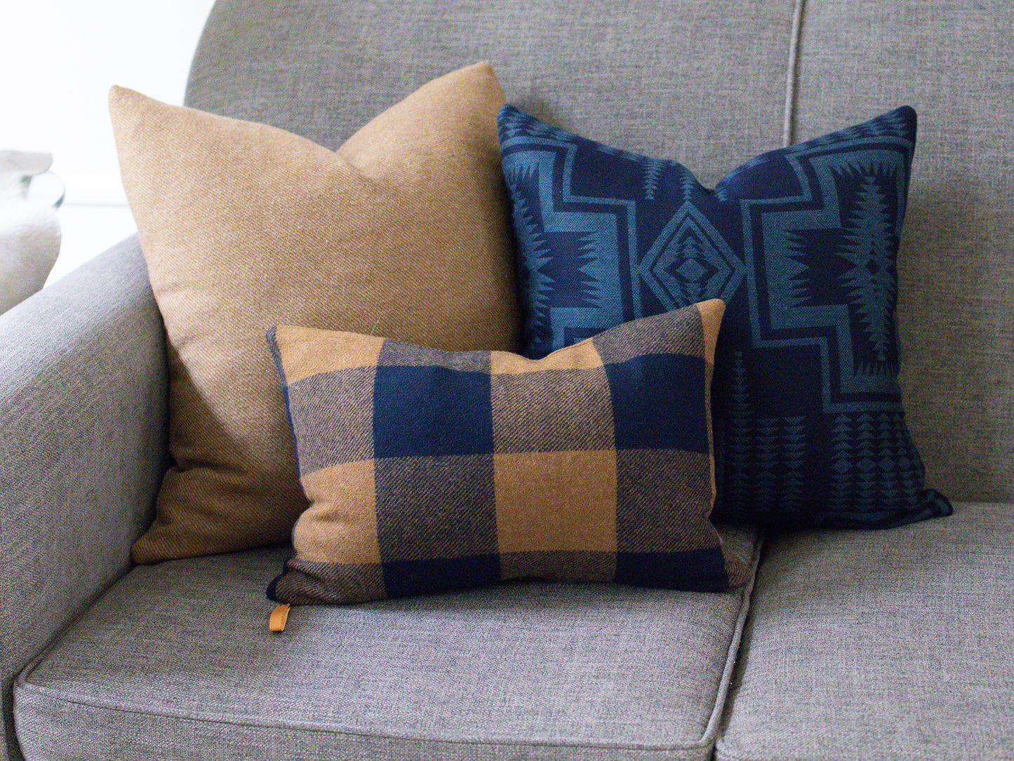 Harding Southwestern Outdoor Pillow Cover — Indigo