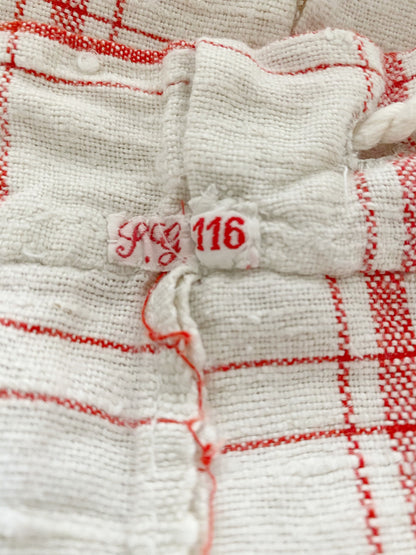Vintage French Linen Drawstring Bag – One-of-a-Kind, 22"x13"