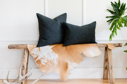 Charcoal Gray Wool Pillow Cover – Washable Pendleton® Eco-Wise Wool Cushion