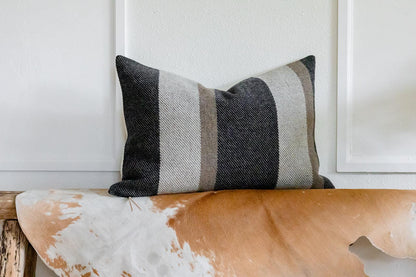Midnight Navy Stripe Wool Pillow Cover – Washable Eco-Wise Wool