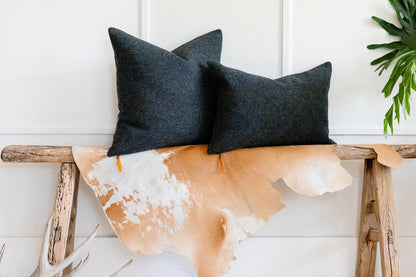 Charcoal Gray Wool Pillow Cover – Washable Pendleton® Eco-Wise Wool Cushion