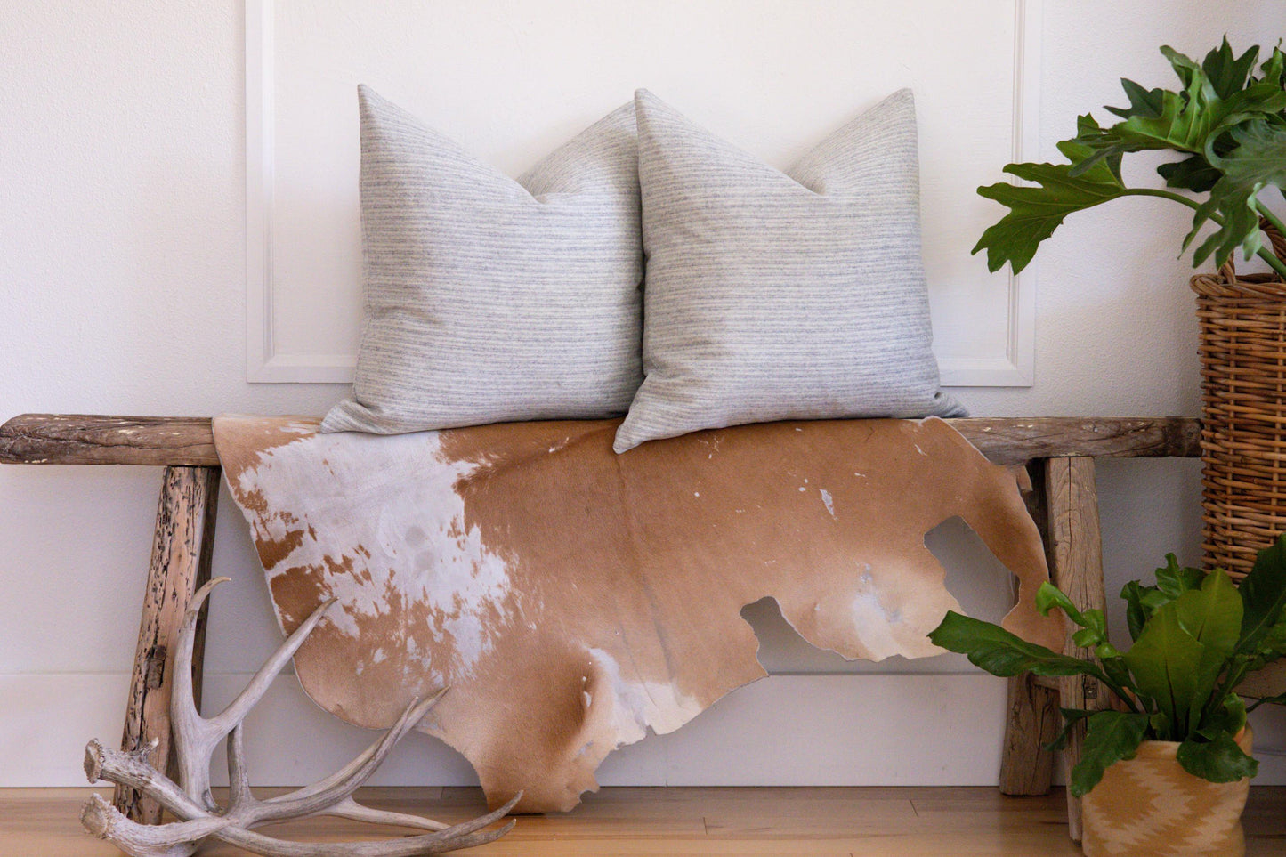 Gray & Cream Striped Wool Pillow Cover – Ready to Ship