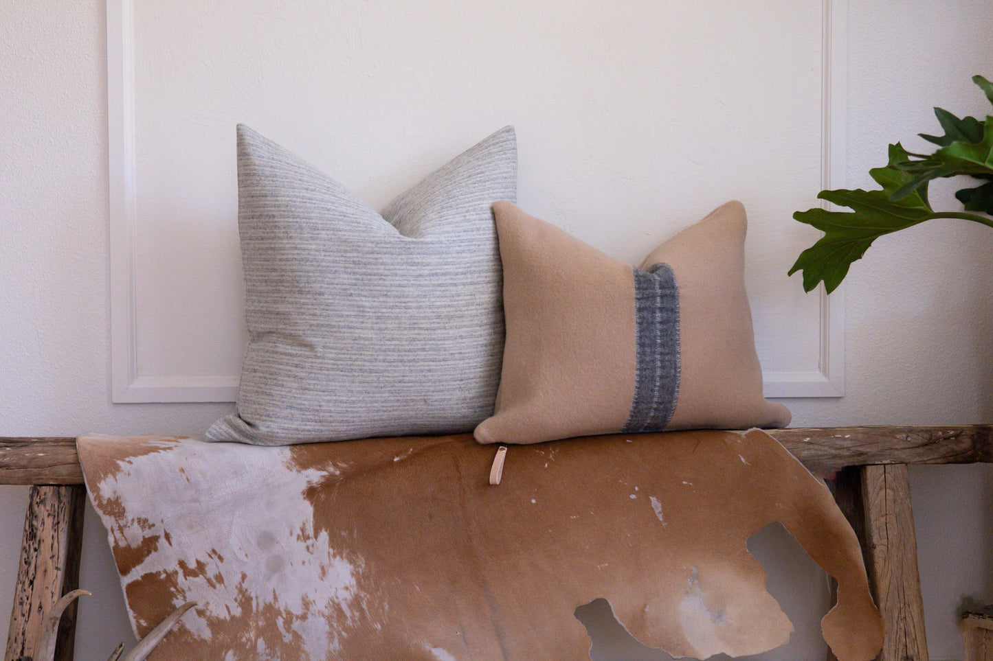 Gray & Cream Striped Wool Pillow Cover – Ready to Ship