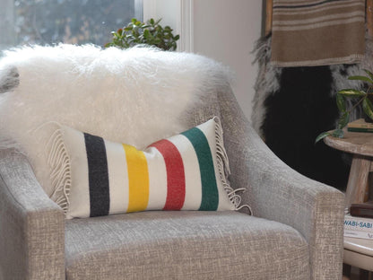Glacier Stripe Merino Wool Pillow Cover 11x17 – Ready to Ship