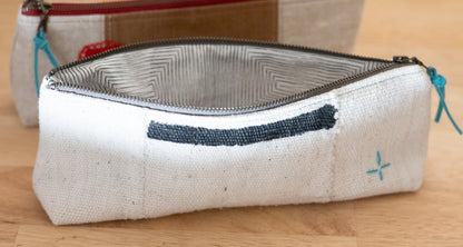 Versatile Mudcloth Zippered Pouch: Pencil Case, Knitting Needle Holder, Makeup Brush Organizer, Ships Fast