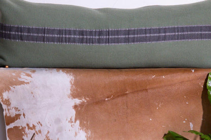 Limited-Edition Green Wool & Linen Lumbar Pillow Cover – Only 2 Made