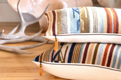 Chimayo Wool Pillow Cover – Harvest Tan Southwestern Stripe Accent