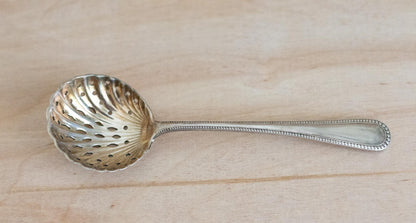 Vintage Silver-Plated Sugar Sifter Spoon with Scalloped Bowl