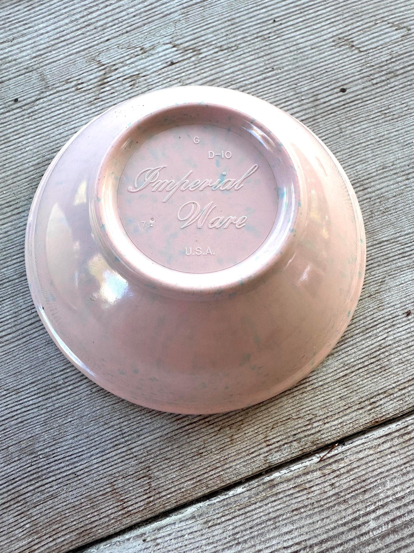 Retro Speckled Melmac Berry Bowls - Vintage Imperial Ware Pastel Pink & Aqua Sauce Dishes