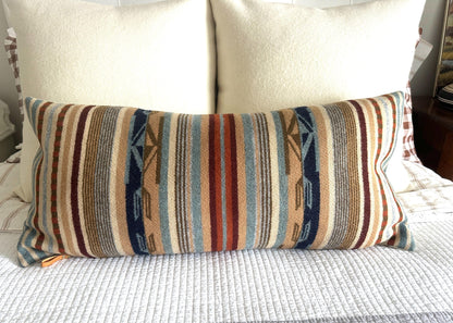 Chimayo Wool Pillow Cover – Harvest Tan Southwestern Stripe Accent