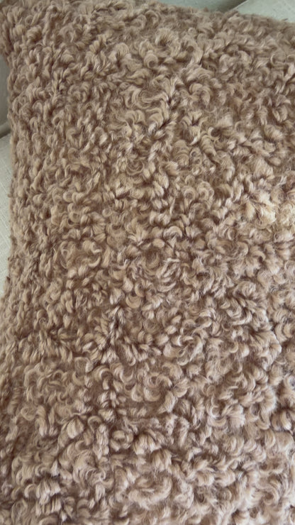 Brown Boucle Pillow Cover – 18-inch Textured Neutral