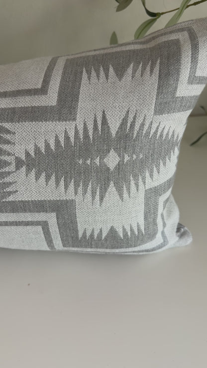 Harding Southwestern Outdoor Pillow Cover in Dove - Made to Order